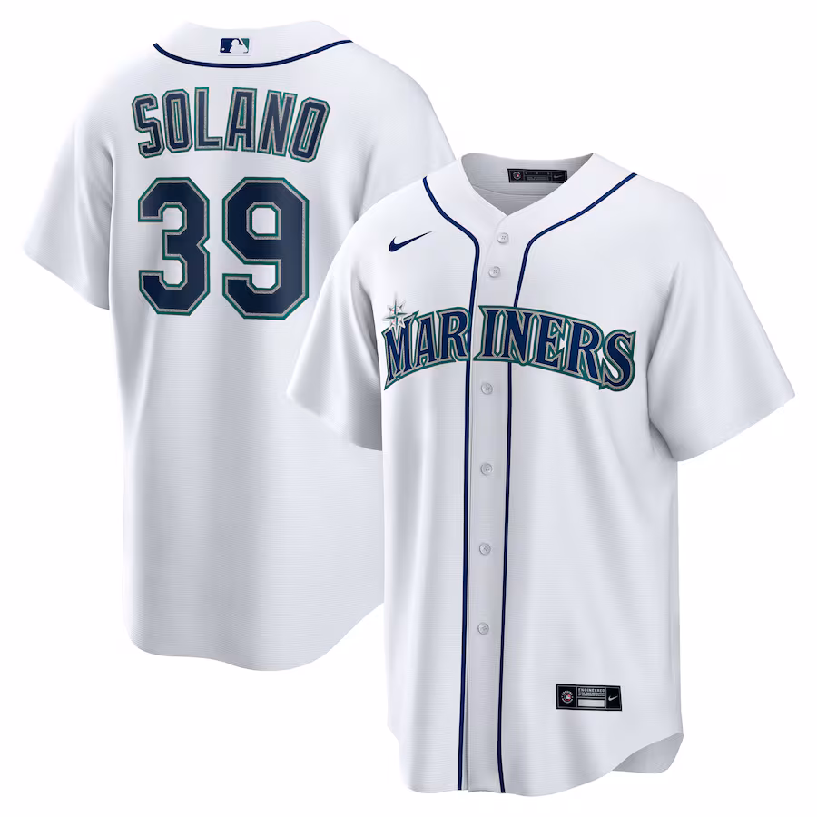 Men's Seattle Mariners Donovan Solano Nike White Home Replica Jersey - Ujersey