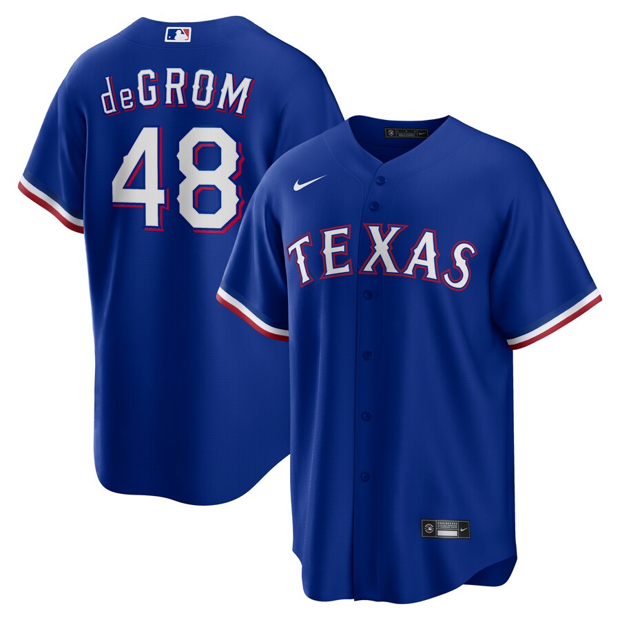 Men's Texas Rangers Jacob deGrom Nike Deep Royal Alternate 2 Replica Jersey - Ujersey