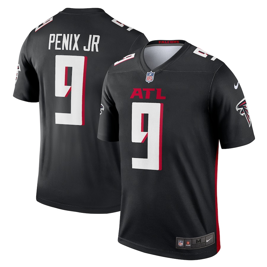 Men's Atlanta Falcons Michael Penix Jr. Nike Black Team Legend Jersey - Ujersey