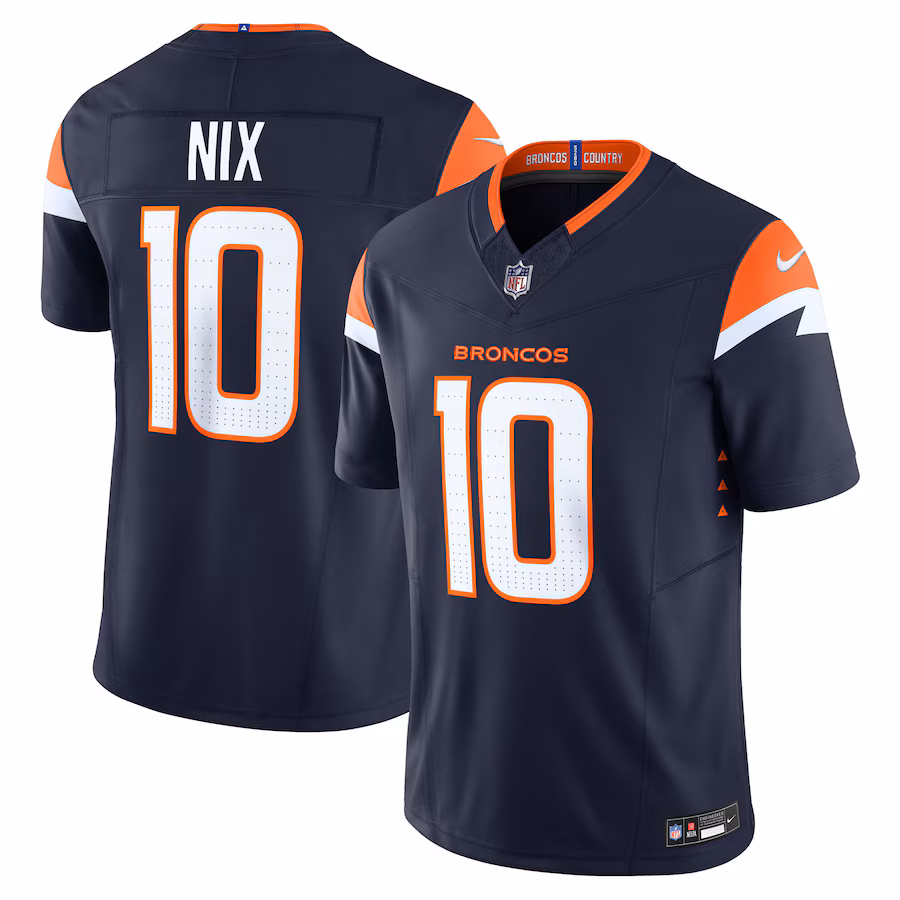 Men's Denver Broncos Bo Nix Nike Navy Alternate Vapor F.U.S.E. Limited Jersey - Ujersey