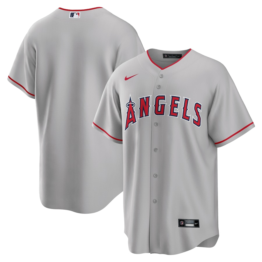 Men's Los Angeles Angels Nike Gray Road Replica Team Jersey - Ujersey