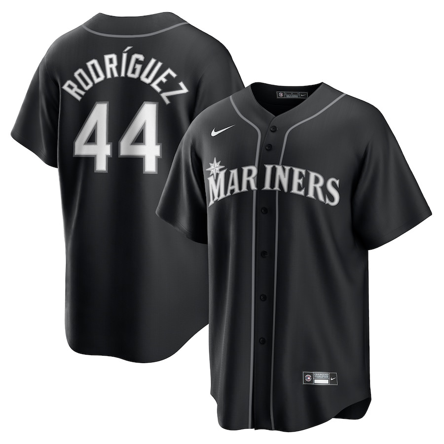 Men's Seattle Mariners Julio Rodríguez Nike Black Lights Out Replica Player Jersey - Ujersey