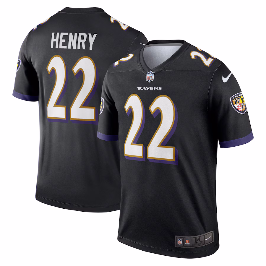 Men's Baltimore Ravens Derrick Henry Nike Black Legend Player Performance Top - Ujersey