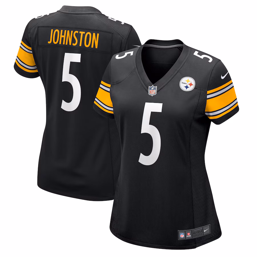 Women's Pittsburgh Steelers Cameron Johnston Nike Black Team Game Jersey - Ujersey