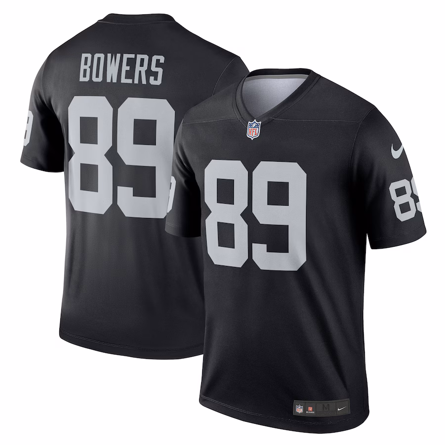 Men's Las Vegas Raiders Brock Bowers Nike Black Legend Player Performance Top - Ujersey