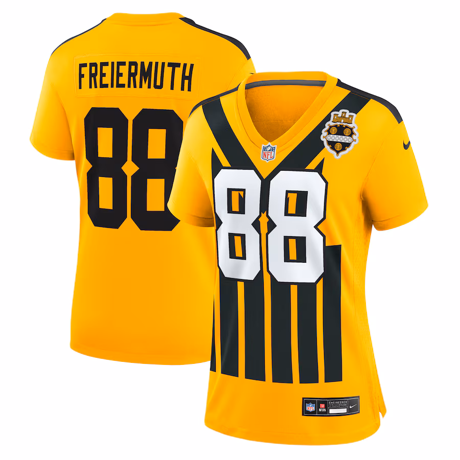 Women's Pittsburgh Steelers Pat Freiermuth Nike Gold Alternate 1933 Throwback Game Jersey - Ujersey