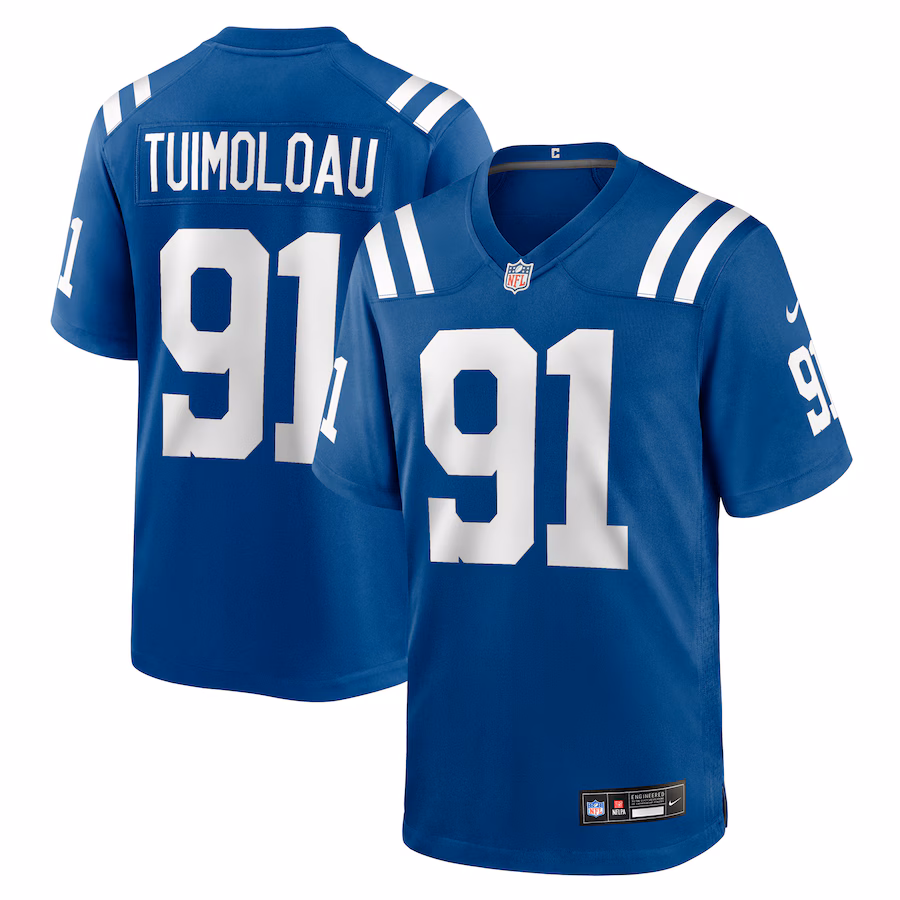Men's Indianapolis Colts JT Tuimoloau Nike Royal Team Game Jersey - Ujersey