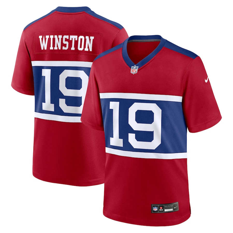 Men's New York Giants Jameis Winston Nike Century Red Alternate Game Jersey - Ujersey