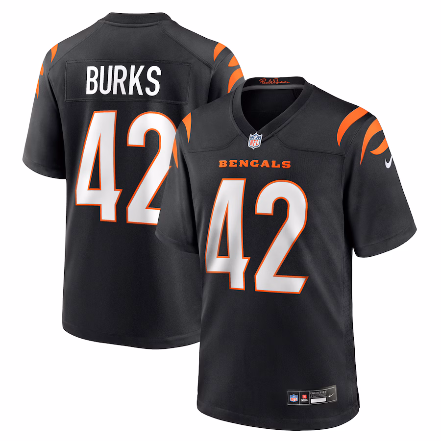 Men's Cincinnati Bengals Oren Burks Nike Black Team Game Jersey - Ujersey