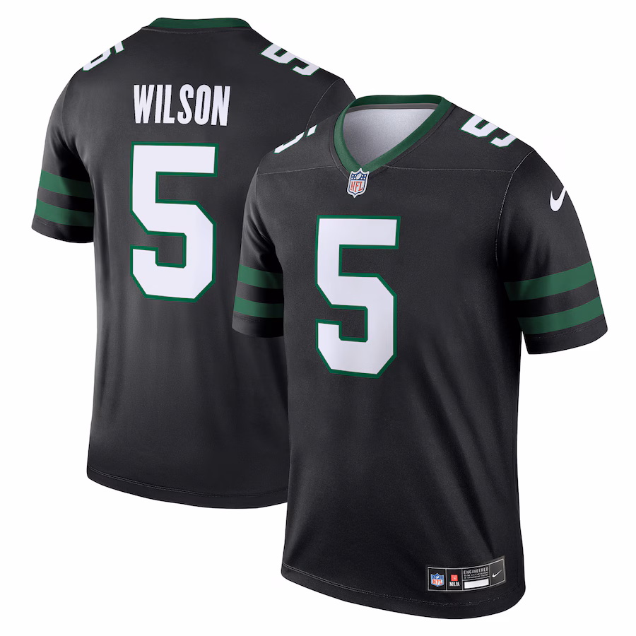 Men's New York Jets Garrett Wilson Nike Black Legend Player Performance Top - Ujersey