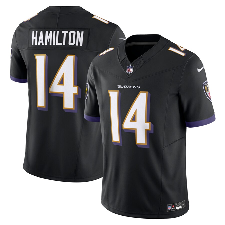 Men's Baltimore Ravens Kyle Hamilton Nike Black Alternate Vapor F.U.S.E. Limited Jersey - Ujersey