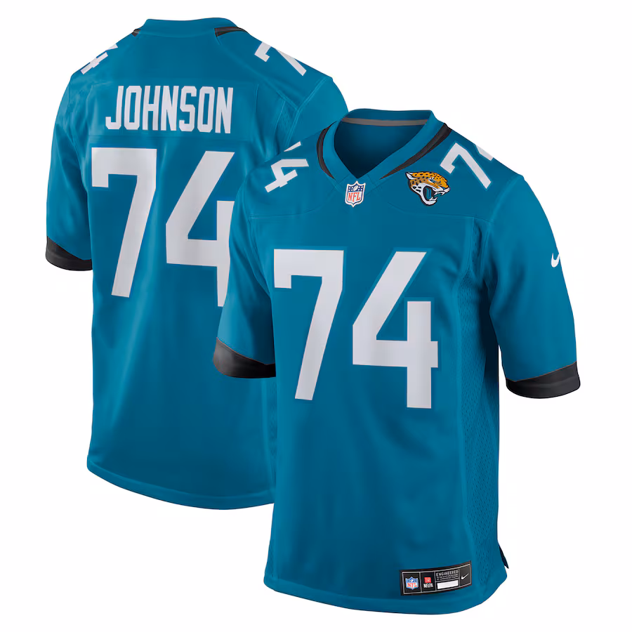 Men's Jacksonville Jaguars Fred Johnson Nike Teal Team Game Jersey - Ujersey