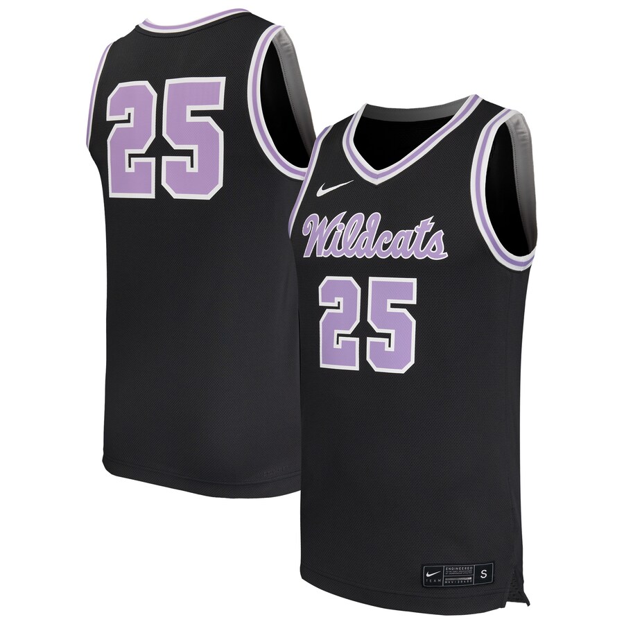 Men's Nike #25 Black Kansas State Wildcats Replica Basketball Jersey - Ujersey