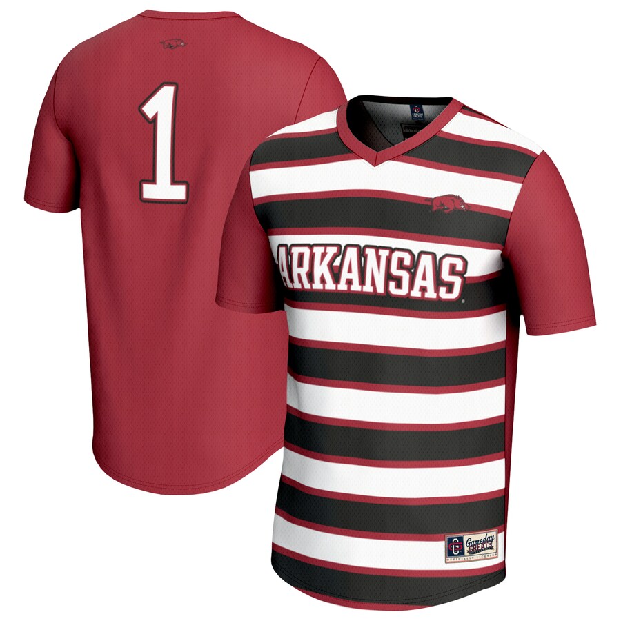 Youth GameDay Greats #1 Cardinal Arkansas Razorbacks Lightweight Soccer Fashion Jersey - Ujersey