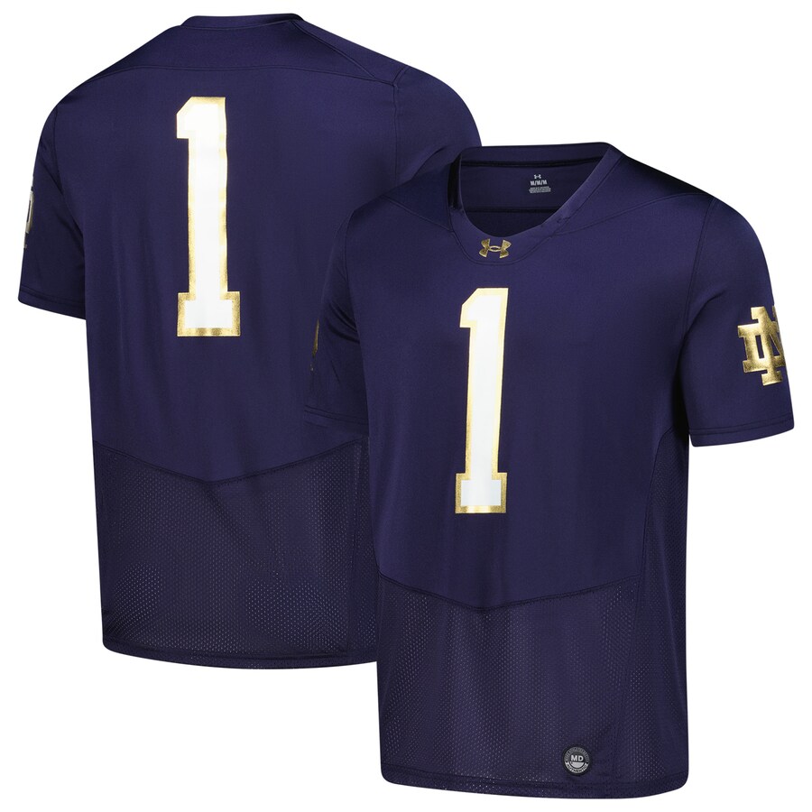 Men's Under Armour Navy Notre Dame Fighting Irish Replica Football Jersey - Ujersey