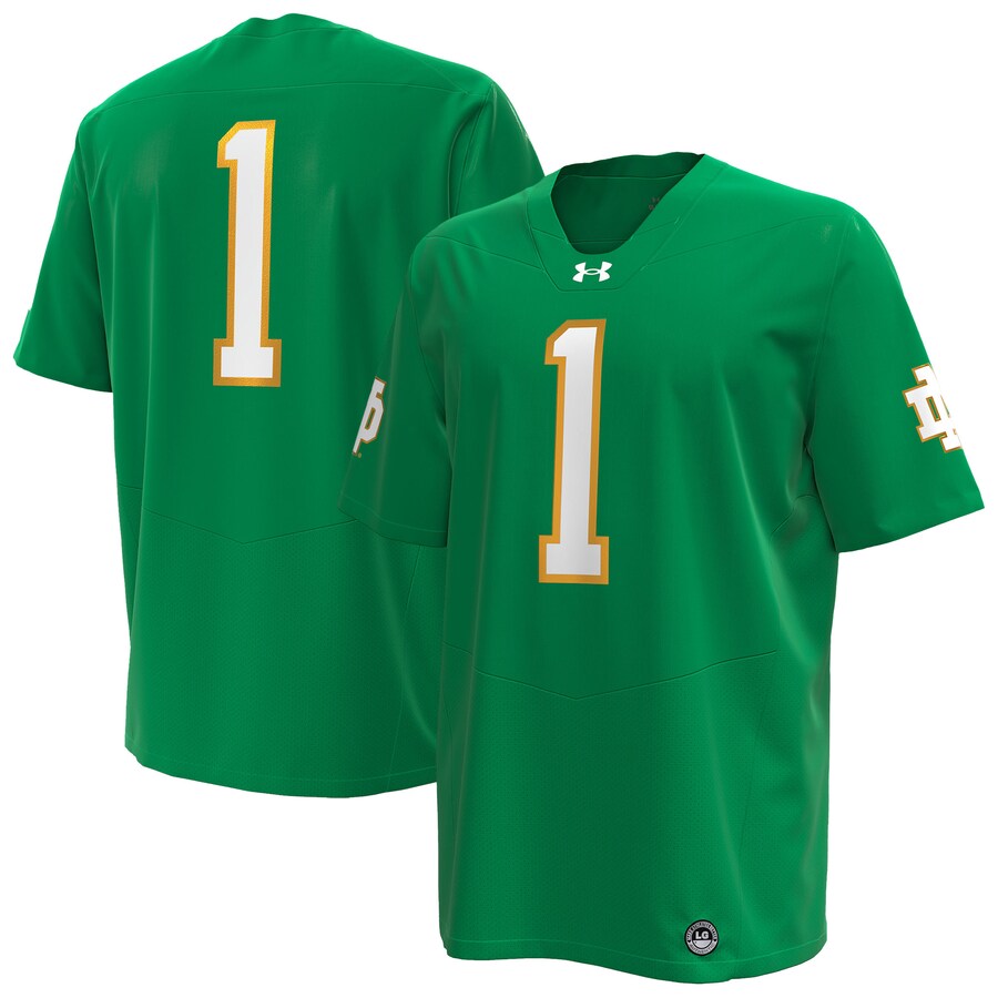 Men's Under Armour  Kelly Green Notre Dame Fighting Irish Premier Football Jersey - Ujersey