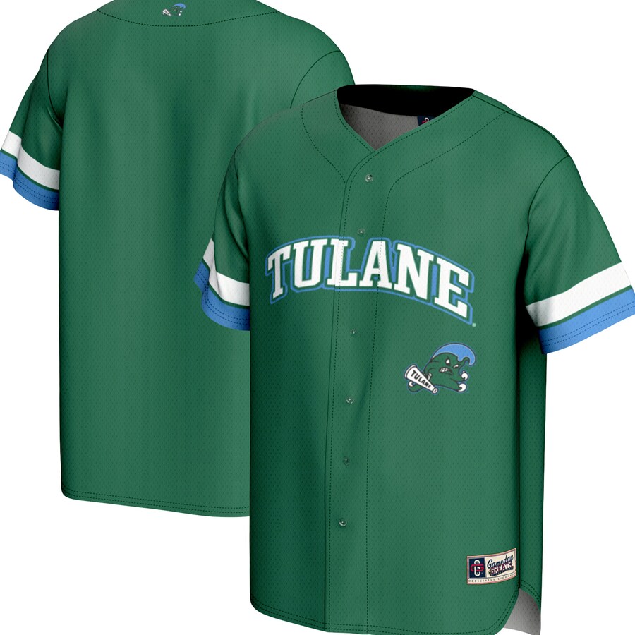 Men's GameDay Greats Green Tulane Green Wave Spirit Baseball Jersey - Ujersey