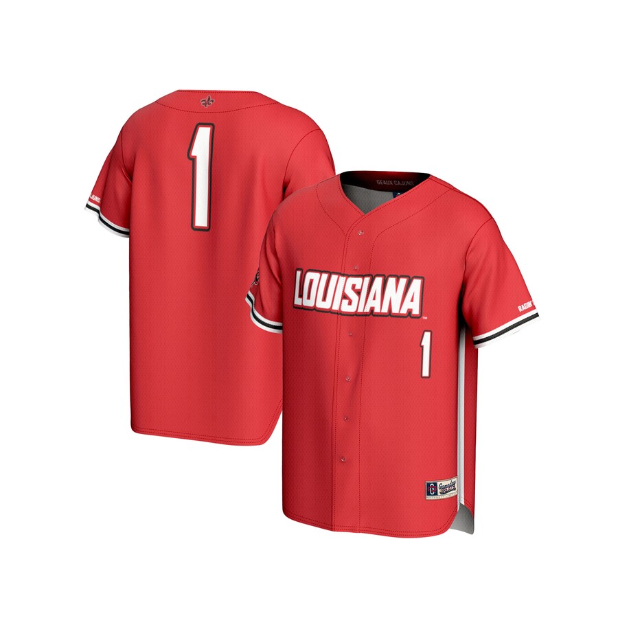 Unisex GameDay Greats  Cardinal #1 Louisiana Ragin' Cajuns Lightweight Baseball Fashion Jersey - Ujersey