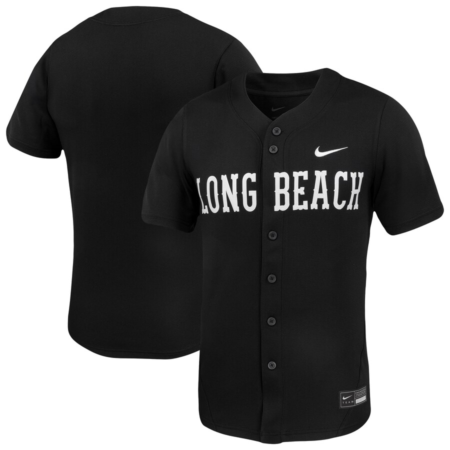 Men's Nike Black Cal State Long Beach The Beach Replica Baseball Jersey - Ujersey