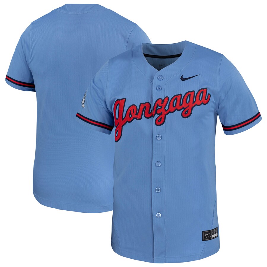 Men's Nike Light Blue Gonzaga Bulldogs Replica Baseball Jersey - Ujersey