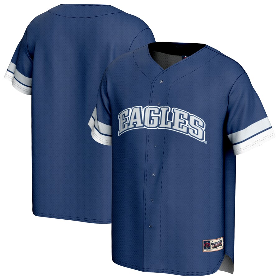 Men's GameDay Greats Blue Emory Eagles Baseball Jersey - Ujersey