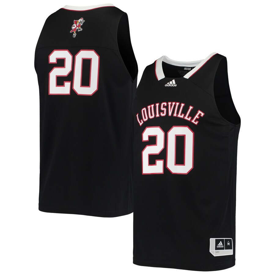 Men's adidas #20 Black Louisville Cardinals Reverse Retro Jersey - Ujersey