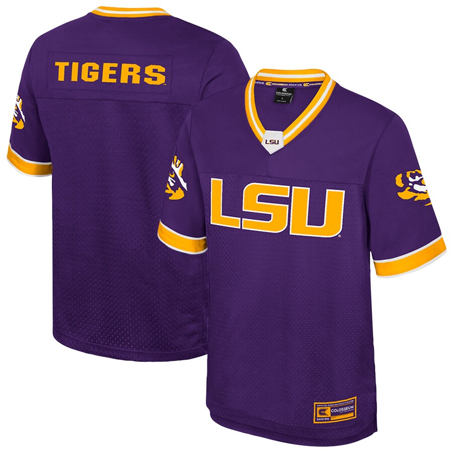 Men's Colosseum  Purple LSU Tigers Nothing But The Hits Football Jersey - Ujersey