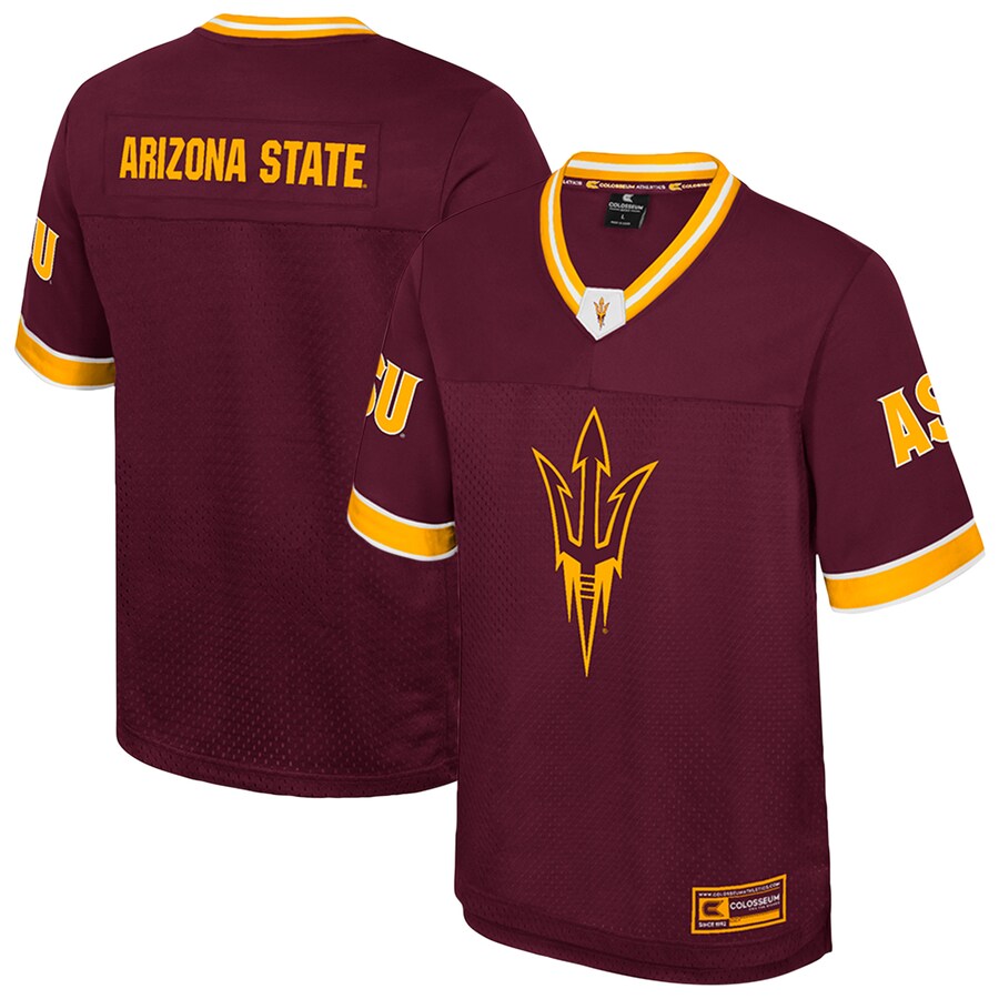 Men's Colosseum  Maroon Arizona State Sun Devils Nothing But The Hits Football Jersey - Ujersey