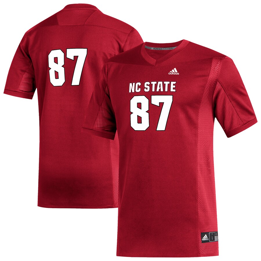 Men's adidas #87 Red NC State Wolfpack Replica Football Jersey - Ujersey