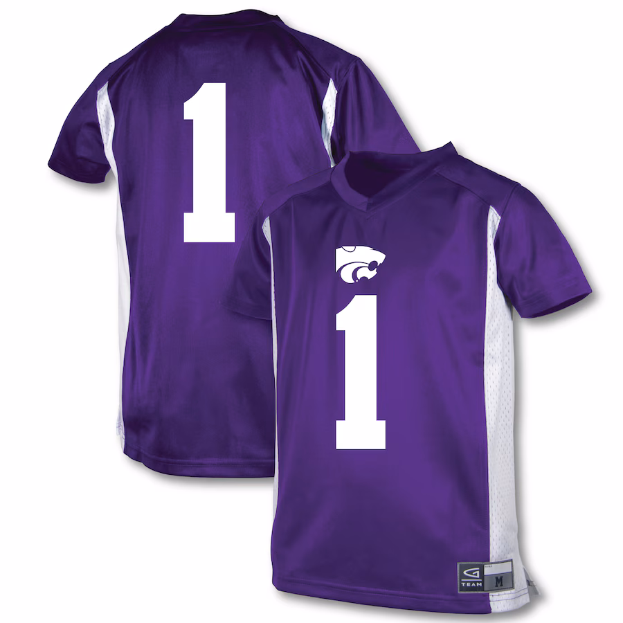 Youth Garb #1 Purple Kansas State Wildcats Football Jersey - Ujersey