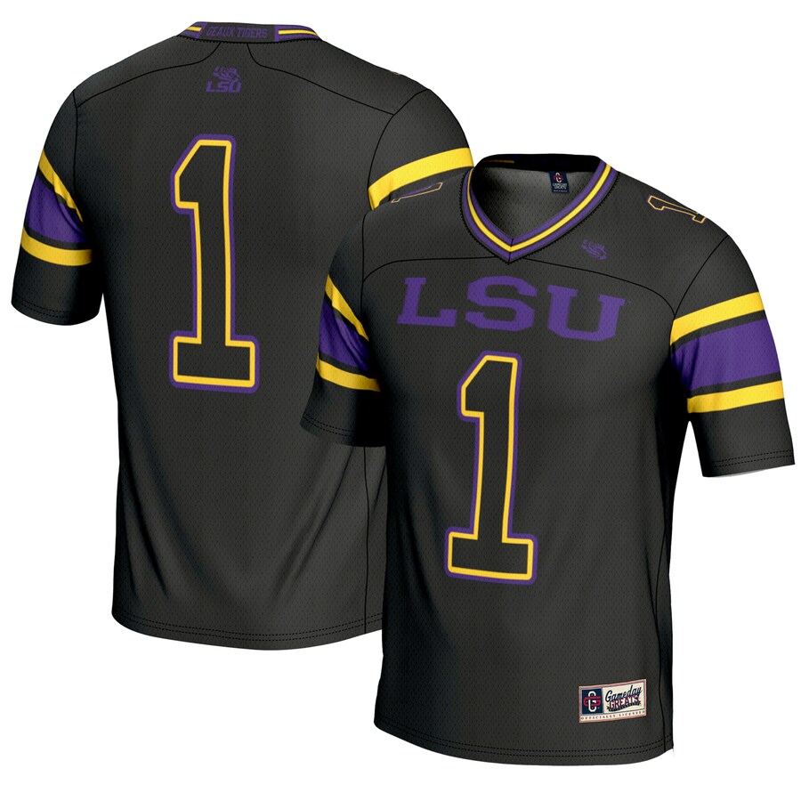 Youth GameDay Greats #1 Black LSU Tigers Endzone Football Jersey - Ujersey