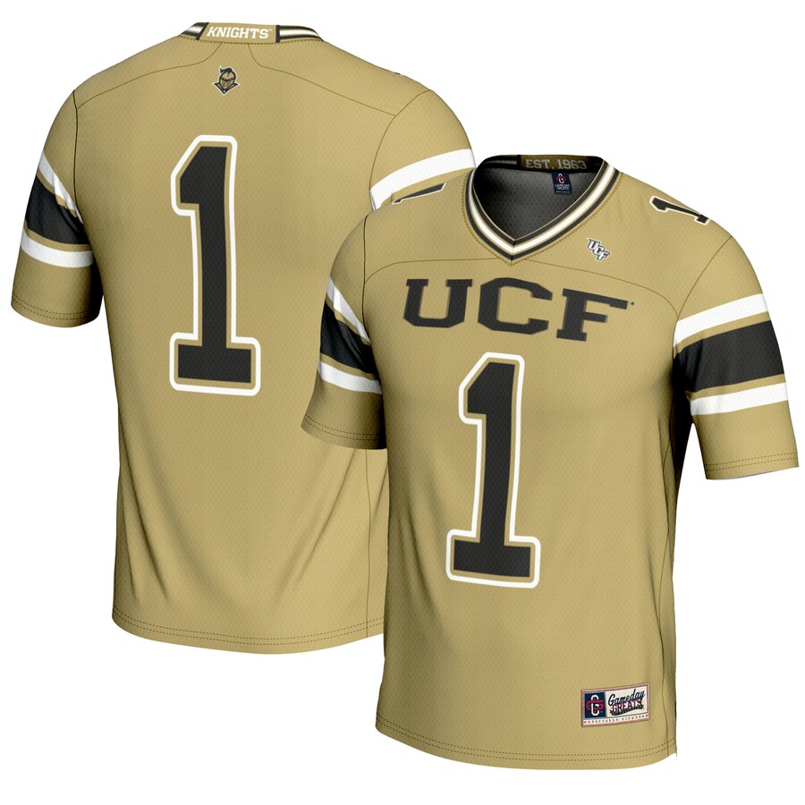 Youth GameDay Greats #1 Gold UCF Knights Endzone Football Jersey - Ujersey