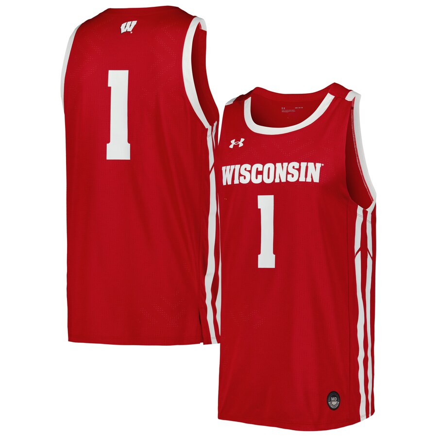 Men's Under Armour Red Wisconsin Badgers Replica Basketball Jersey - Ujersey