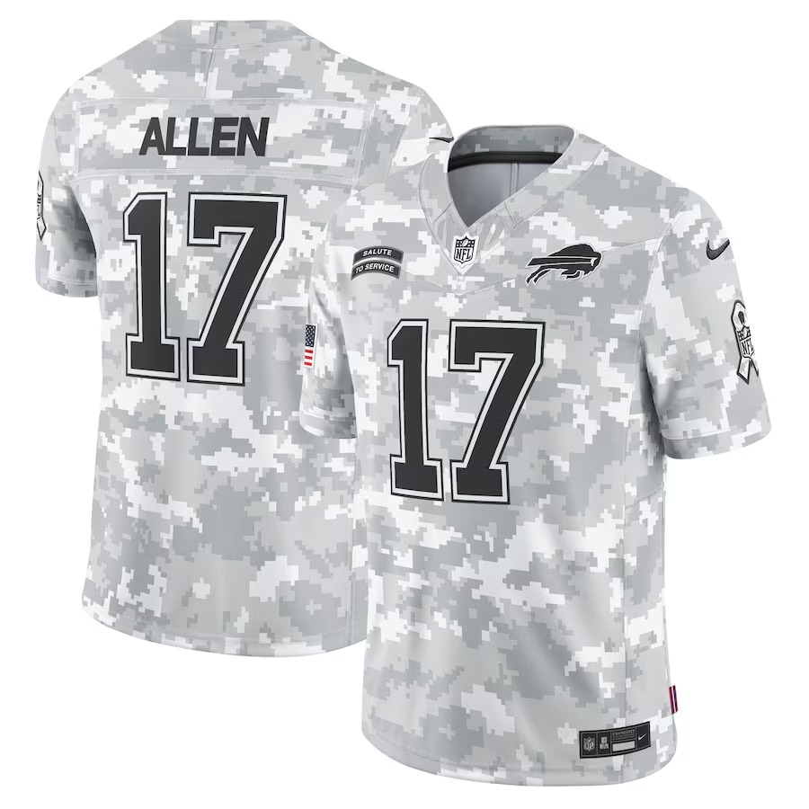 Men's Buffalo Bills Josh Allen Nike Arctic Camo 2024 Salute to Service Limited Jersey - Ujersey