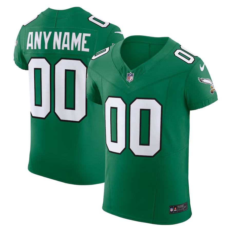 Men's Philadelphia Eagles Nike Kelly Green 2nd Alternate Vapor F.U.S.E. Elite Custom Jersey - Ujersey