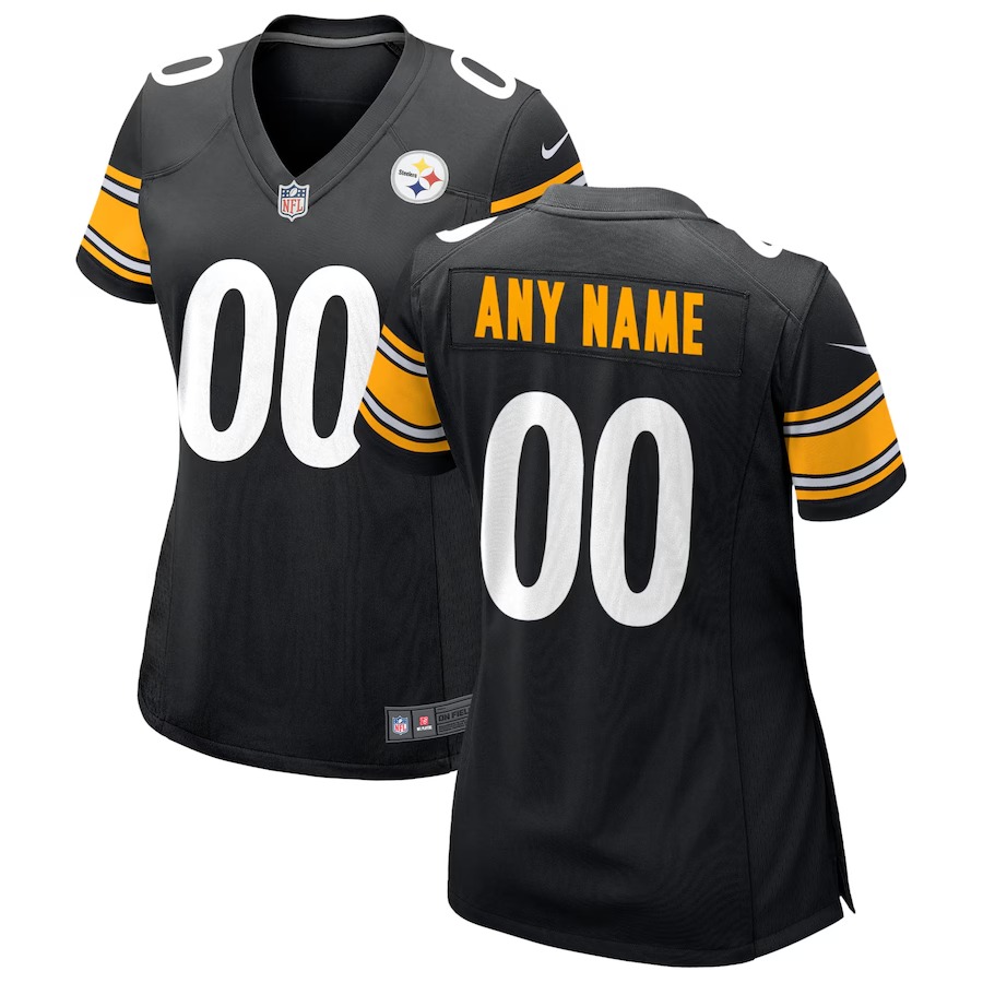 Women's Nike Black Pittsburgh Steelers Custom Game Jersey - Ujersey