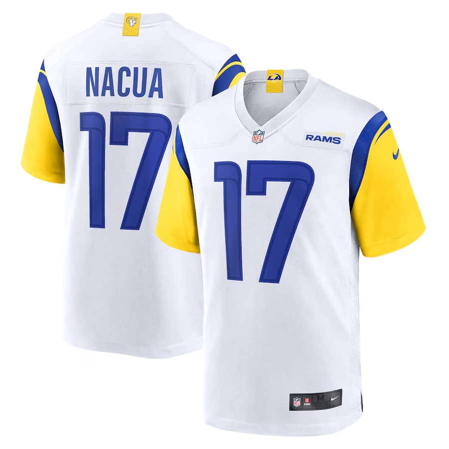 Men's Los Angeles Rams Puka Nacua Nike White Game Jersey - Ujersey