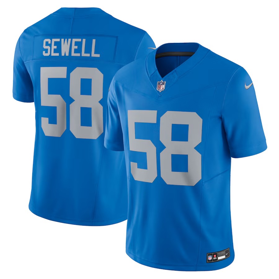 Men's Detroit Lions Penei Sewell Nike Blue Vapor F.U.S.E. Alternate Limited Jersey - Ujersey