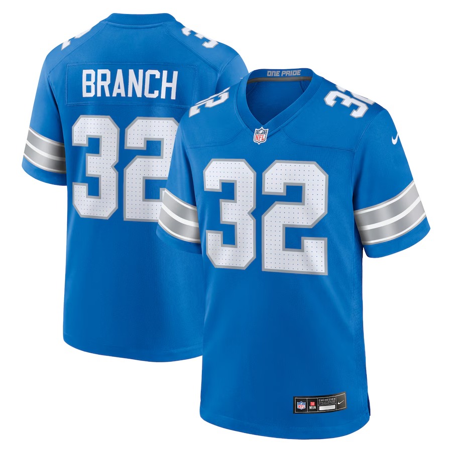 Men's Detroit Lions Brian Branch Nike Blue Game Jersey - Ujersey