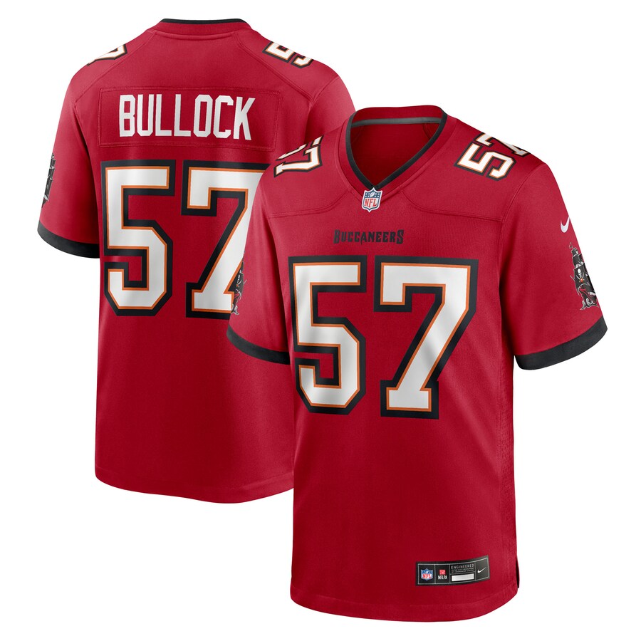 Men's Tampa Bay Buccaneers John Bullock Nike Red Team Game Jersey - Ujersey