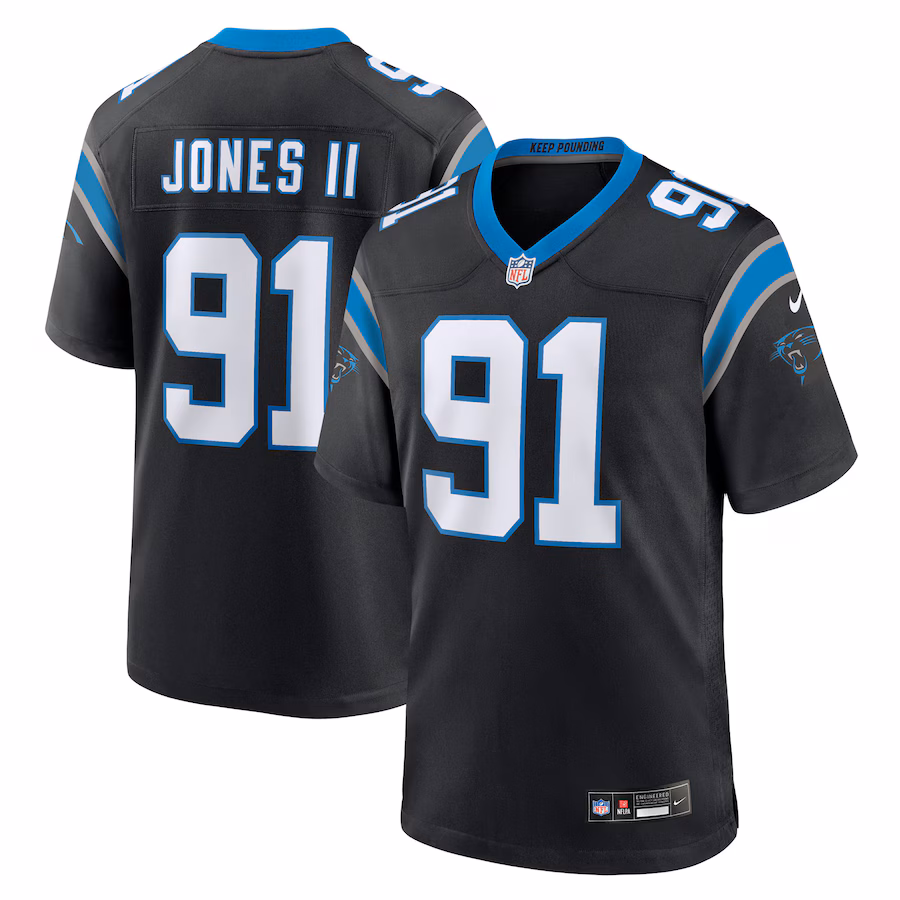 Men's Carolina Panthers Patrick Jones II Nike Black Team Game Jersey - Ujersey