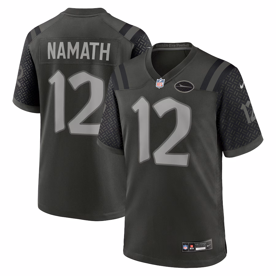 Men's New York Jets Joe Namath Nike Gotham Green 2025 Rivalries Collection Retired Player Game Jersey - Ujersey