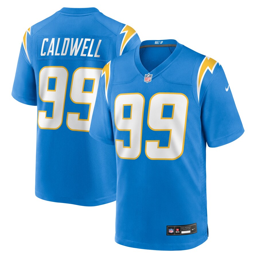 Men's Los Angeles Chargers Jamaree Caldwell Nike Powder Blue Team Game Jersey - Ujersey
