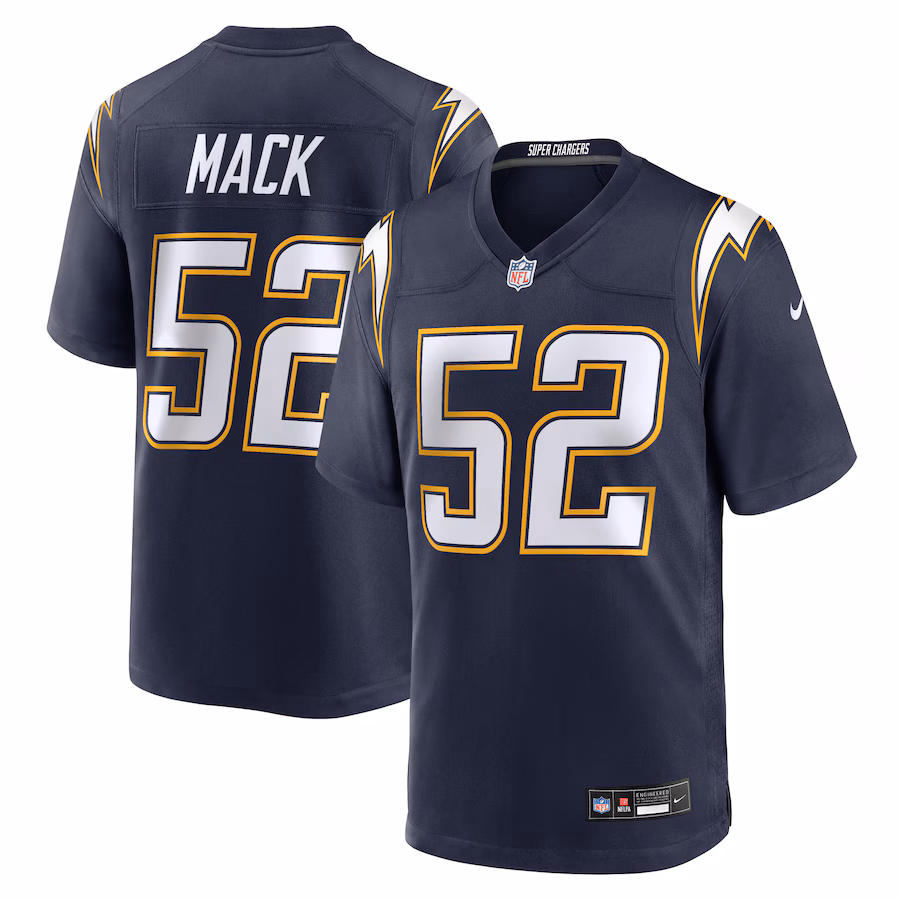 Men's Los Angeles Chargers Khalil Mack Nike Navy Alternate Super Chargers Game Player Jersey - Ujersey