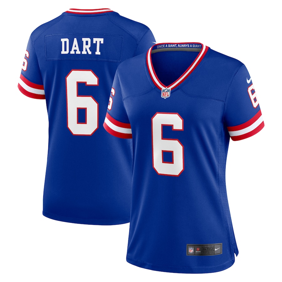 Women's New York Giants Jaxson Dart Nike Royal Alternate 2 Classic Game Jersey - Ujersey
