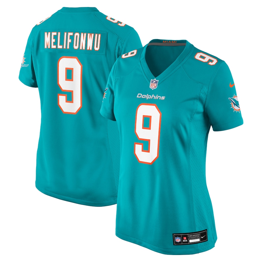 Women's Miami Dolphins Ifeatu Melifonwu Nike Aqua Team Game Jersey - Ujersey