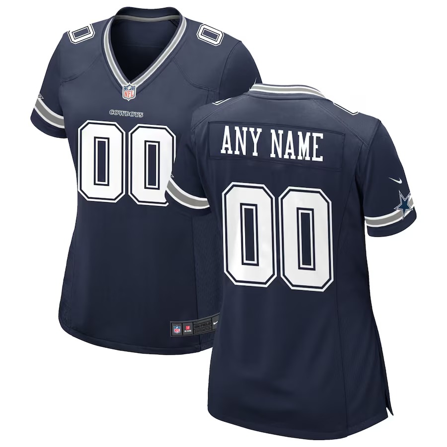 Women's Nike Navy Dallas Cowboys Custom Game Jersey - Ujersey