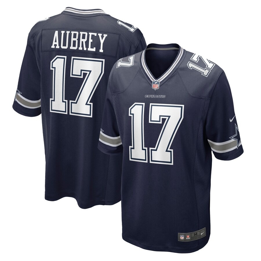 Men's Dallas Cowboys Brandon Aubrey Nike Navy Team Game Jersey - Ujersey