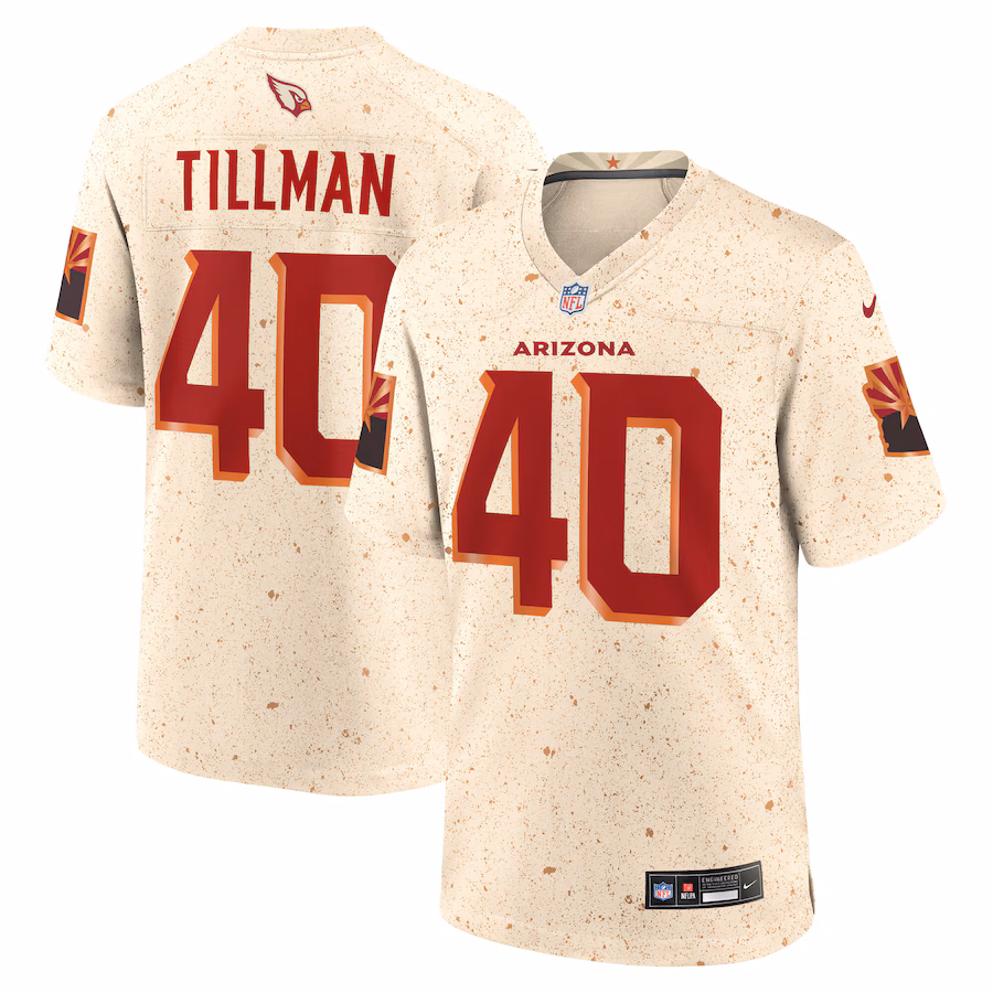 Men's Arizona Cardinals Pat Tillman Nike Natural 2025 Rivalries Collection Retired Player Game Jersey - Ujersey