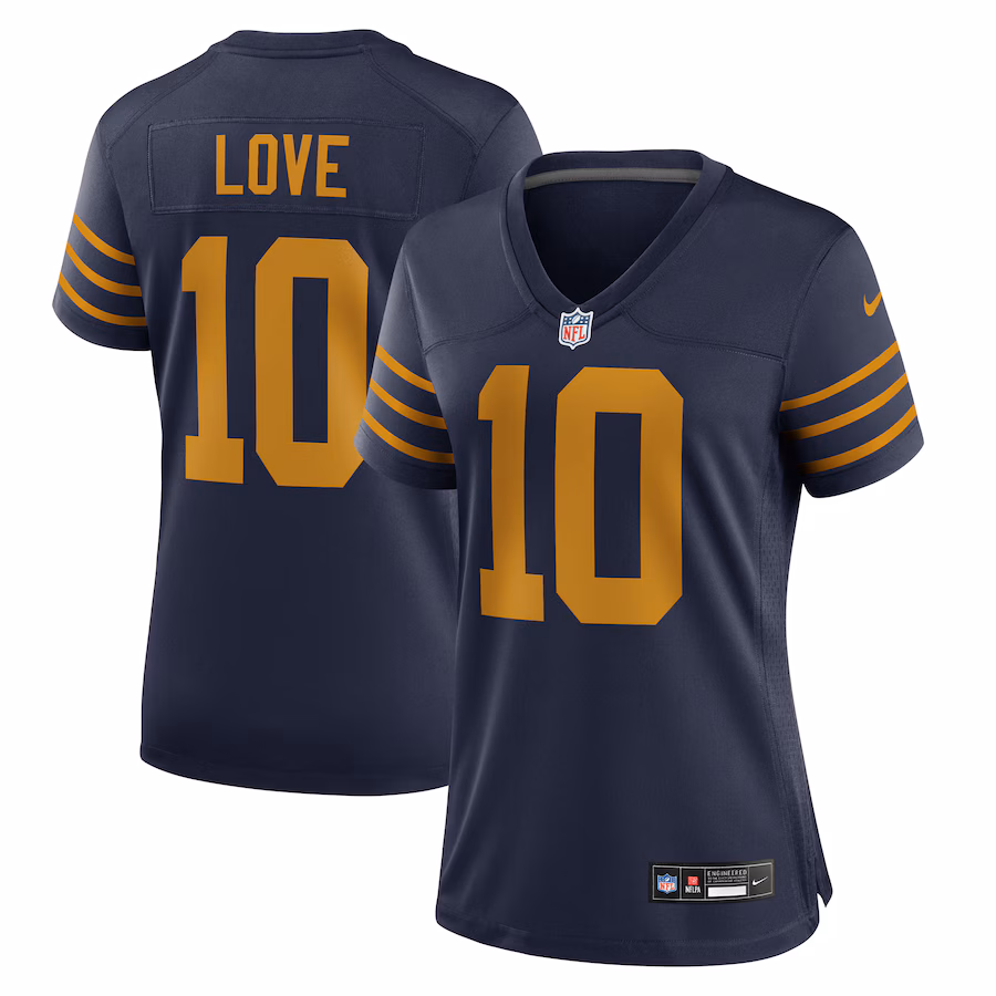 Women's Green Bay Packers Jordan Love Nike Navy The 1923 Classic Game Jersey - Ujersey
